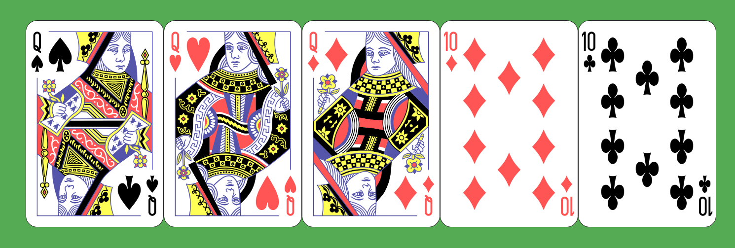 Poker Hand High Card Queen Ten Eight Six Four Hand & Bath Towel by  digital2real